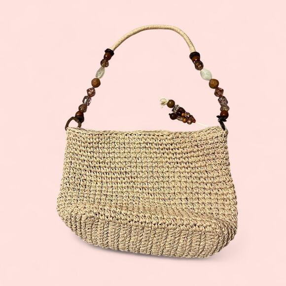 Tan woven boho beach bag - Picture 4 of 5